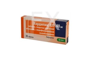 КОРДИПИН ХЛ таб п/об 40мг n20