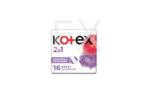 ПРОКЛАДКИ ГИГИЕНИЧЕСКИЕ Котекс (Kotex) ежедневные 2в1 n16