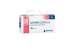 АТОРВАСТАТИН таб п/об 10мг n30
