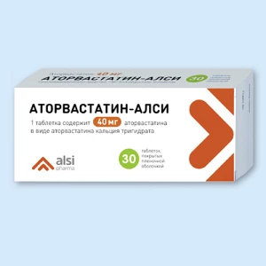 АТОРВАСТАТИН АЛСИ таб п/об 20мг n30