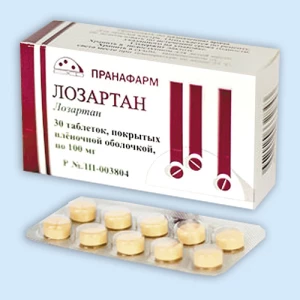 ЛОЗАРТАН таб п/об 100мг n30