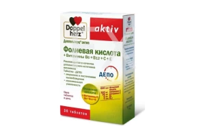 ДОППЕЛЬГЕРЦ АКТИВ ФОЛИЕВАЯ КИСЛОТА+ВИТАМИНЫ В6, В12, С, Е таб n30