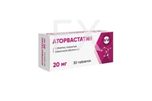 АТОРВАСТАТИН таб п/об 20мг n30