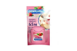 ДЕНТОРОЛ (DENTOROL) зубная нить 65м Клубника