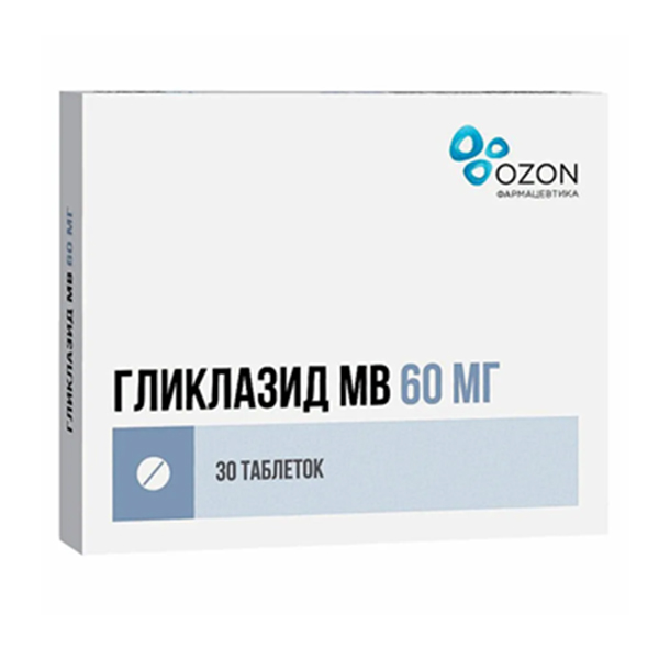 ГЛИКЛАЗИД МВ таб 60мг 30 шт.
