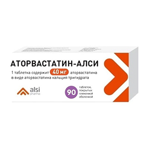 АТОРВАСТАТИН АЛСИ таб п/об 40мг 90 шт.