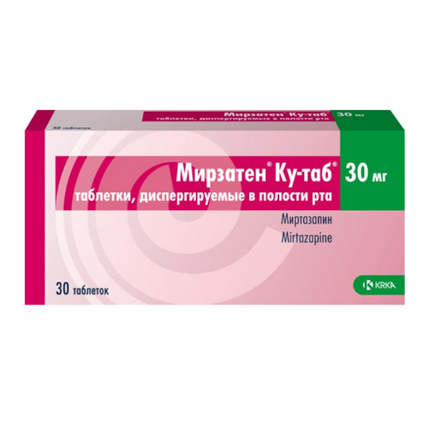 МИРЗАТЕН Ку-таб таб 30мг 30 шт. МИРЗАТЕН Ку-таб таб 30мг 30 шт.