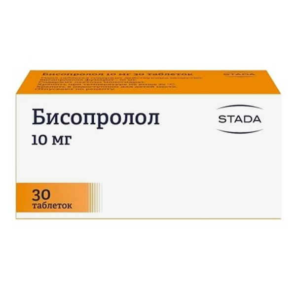 Бисопролол таб. п/пл. об. 10мг №60 Бисопролол таб. п/пл. об. 10мг №60