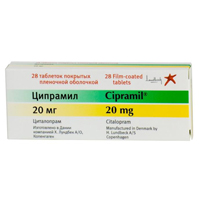 ЦИПРАМИЛ таб п/об 20мг n28 ЦИПРАМИЛ таб п/об 20мг n28
